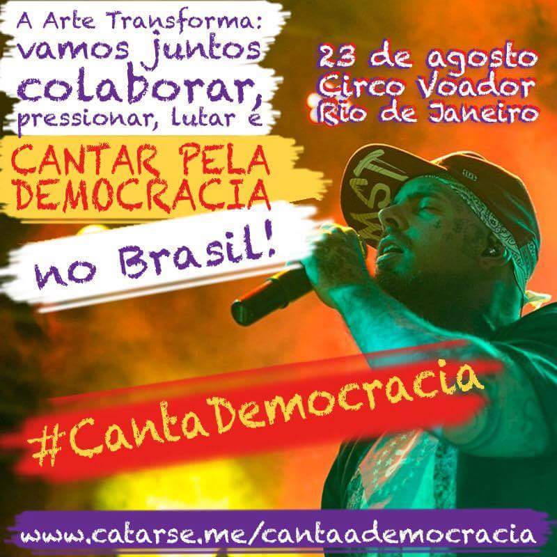 canta a democracia cartaz