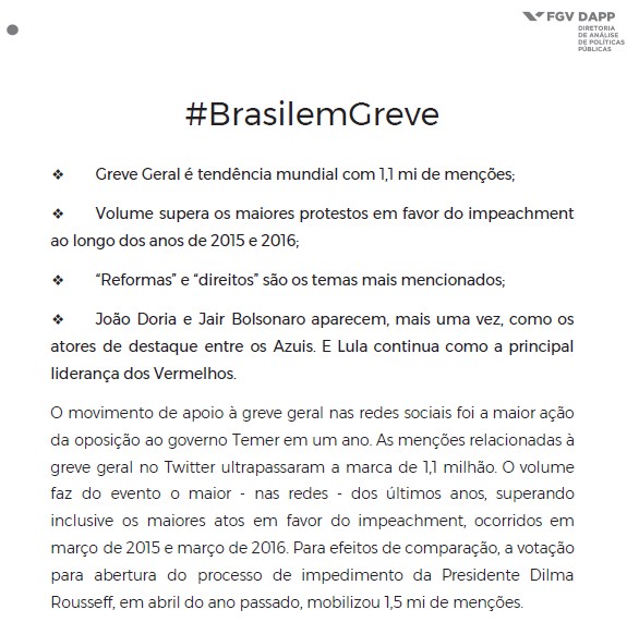 brasilemgreve recorde redes sociais