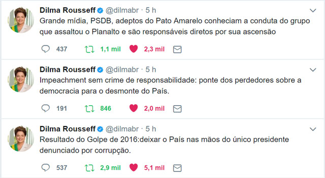 dilma tweets golpe