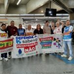 Em panfletagem, Sintaema e Metroviários denunciam os autores da privatização da Sabesp