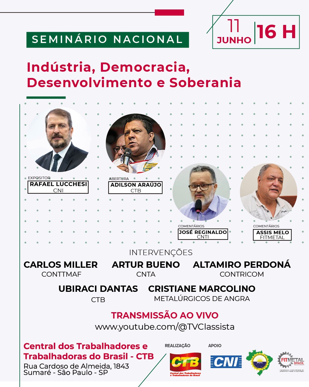 CTB promove seminário sobre reindustrialização em 11 de junho