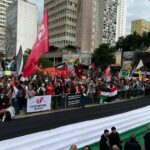 CTB participa do maior ato em apoio à Palestina já realizado no Brasil e denuncia genocídio praticado por Israel