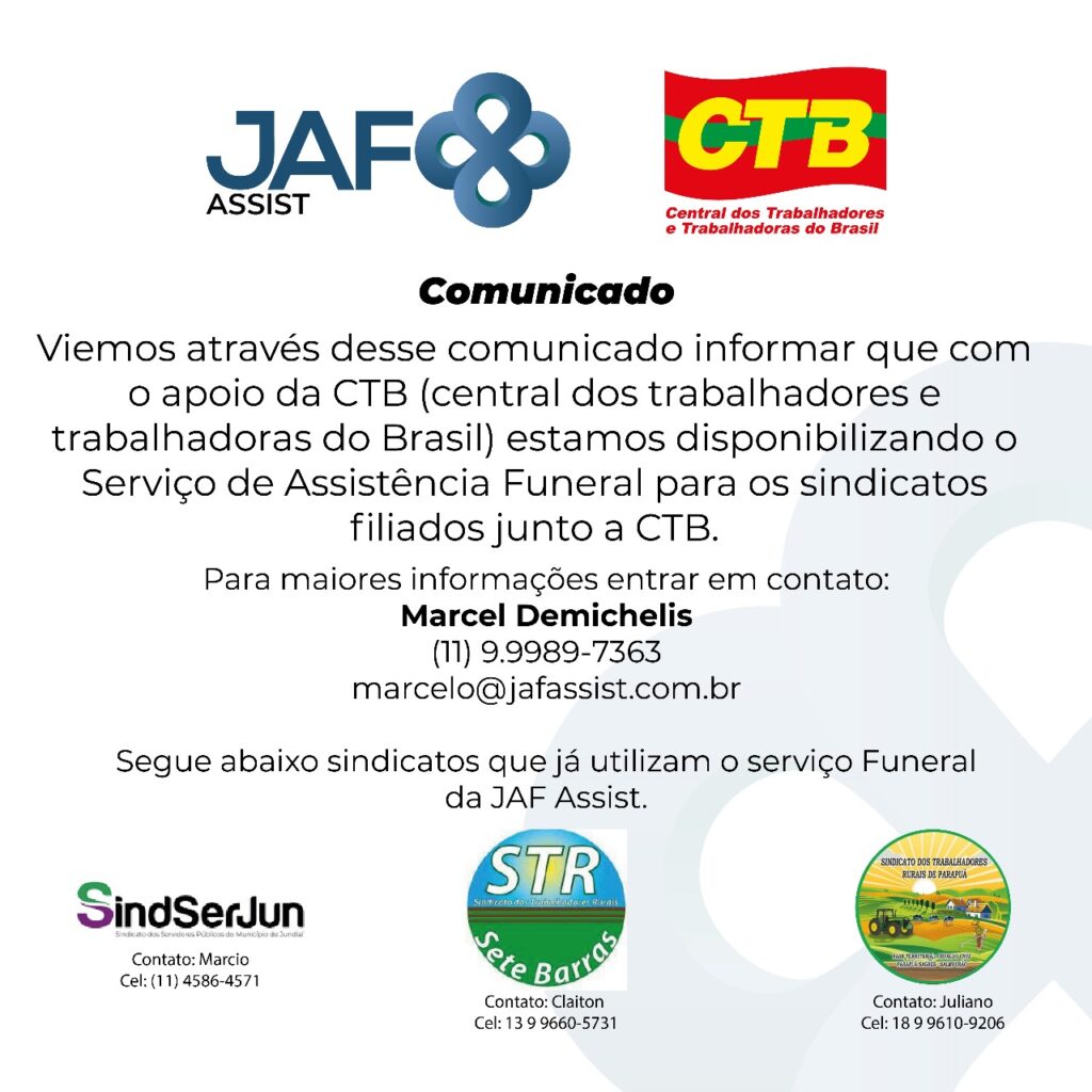 Mais segurança e acolhimento: CTB-SP firma parceria com a JAF ASSIST
