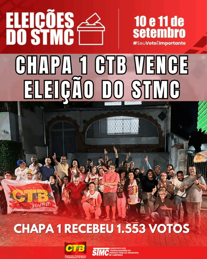 Eleição STMC 2025: Chapa 1 CTB é eleita com mais de 1.500 votos